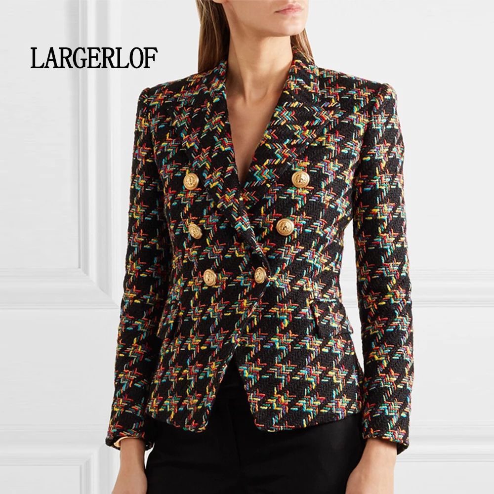 LARGERLOF Women Blazer Autumn Spring Ladies blazer Slim Fit Simple Double Breasted BR471007 | Женская одежда