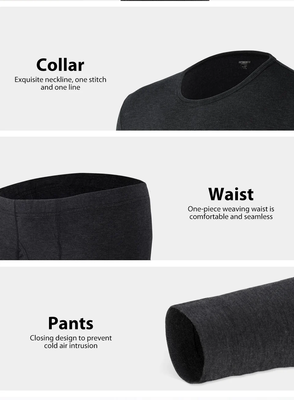 Original xiaomi mijia COTTONSMITH velvet seamless warm suit winter base coat autumn warm clothes (13)