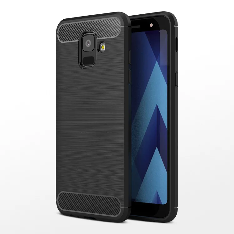 Противоударный мягкий чехол из углеродного волокна для Samsung Galaxy J4 J6 J8 2018 EU A9 Star A8