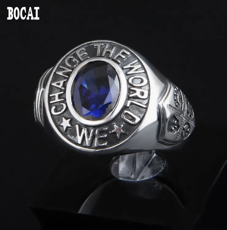 

2019 Promotion Hot Sale Men Cubic Zirconia Bridal Sets Anel Masculino Rings 925 Retro Fashion Skull Punk Locomotive Thai Ring