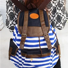 10 шт./партия FedEx быстро корейский Полосатый рюкзак и отдыха рюкзак путешествия и холст двойной Сумка