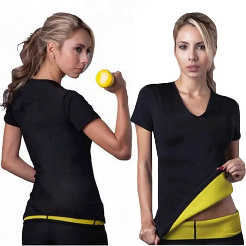Women's Ladies Clothing Tops Slimming Waist Slim Fitness T shirt Short