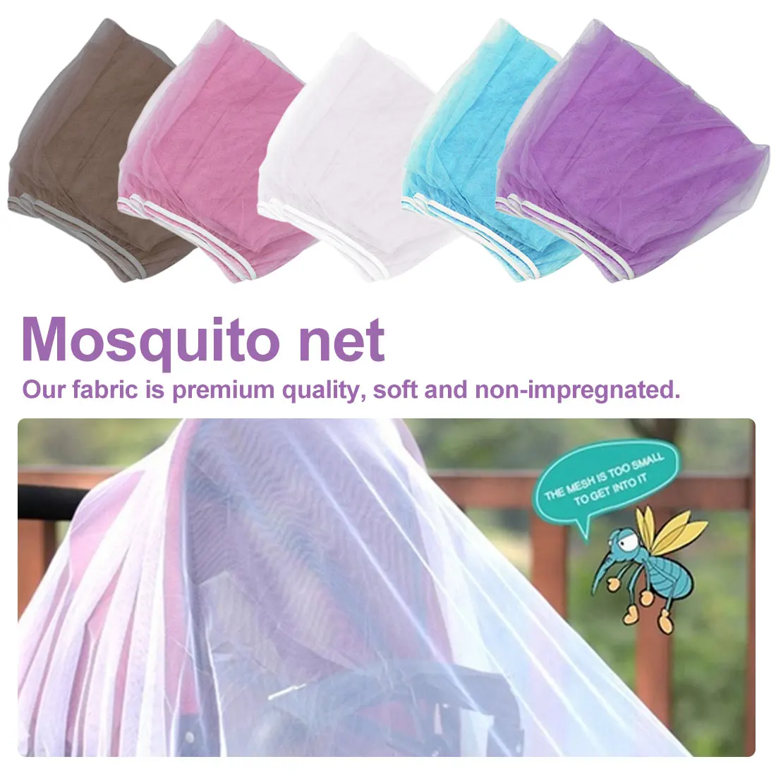 

Baby Stroller Pushchair Mosquito Insect Shield Net Safe Infants Protection Mesh Stroller Accessories Mosquito Net 150cm