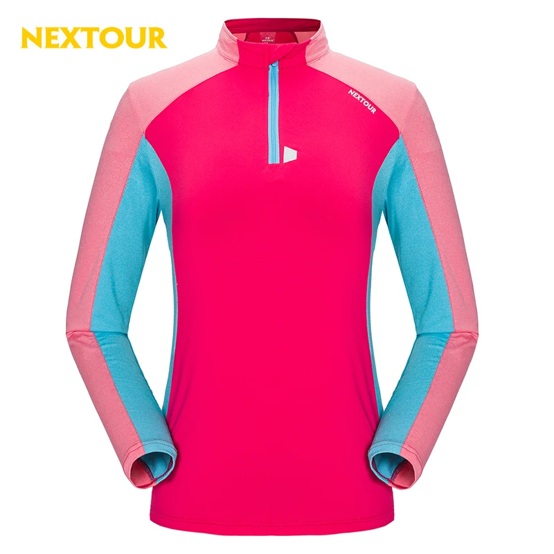 NEXTOUR Summer Female Quick dry Contrast color T shirt Outdoor Tees long sleeve Sport Breathable