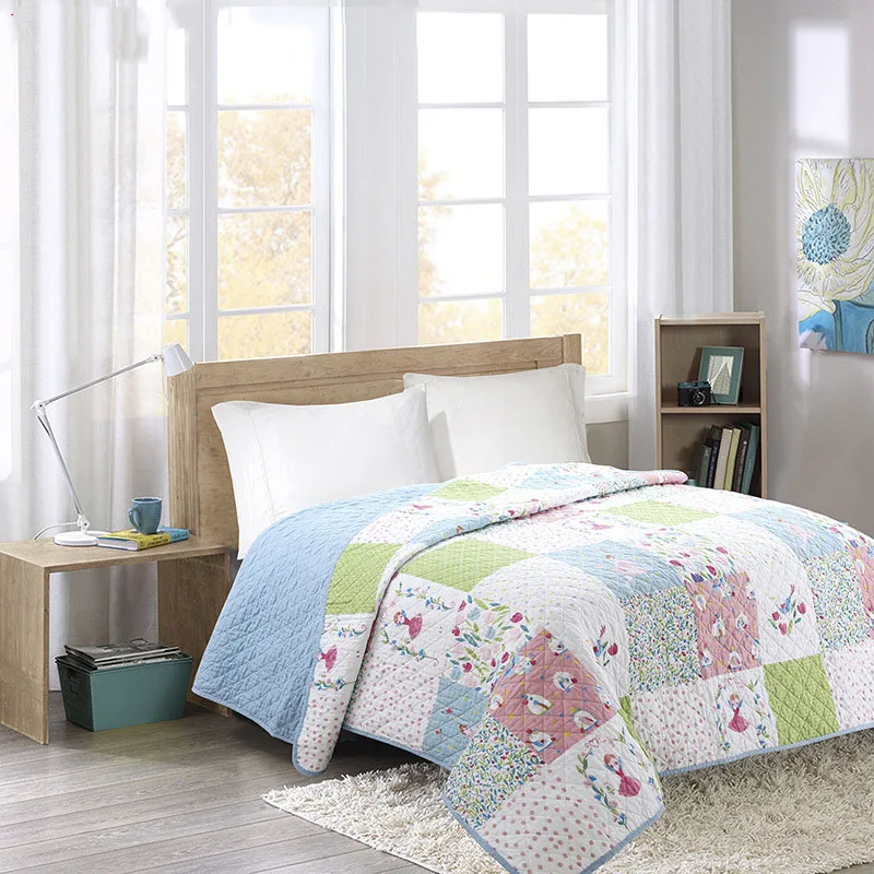 

CHAUSUB Soft Bedspread Quilt 1pc 100% Cotton Kids Coverlet Summer Student Quilts Twin Size 150x200cm Quilted Sofa Blanket