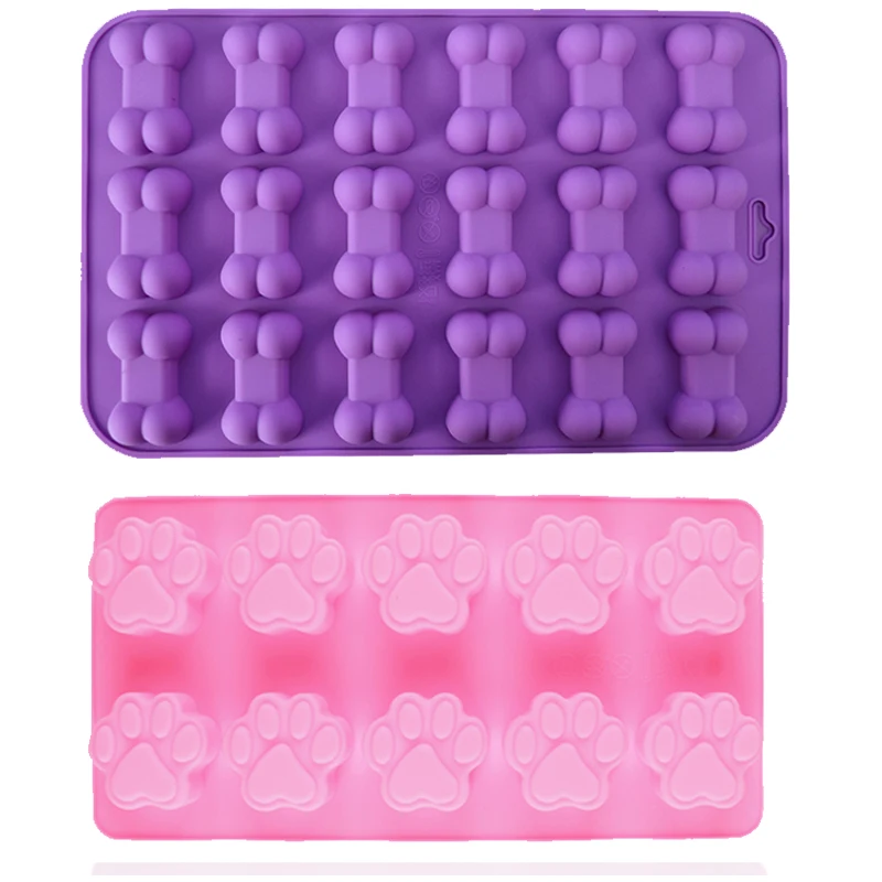 

Puppy Dog Paw and Bone Ice Trays Silicone Pet Claw Molds Chocolate Jelly Candy Mold Cake Decorating Baking Moulds