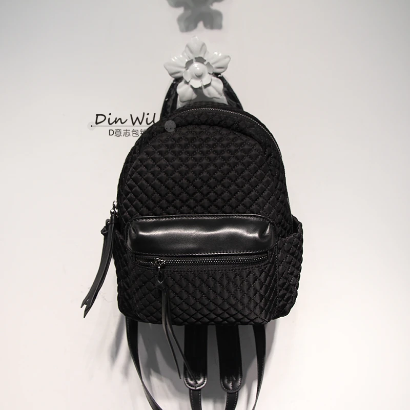 

Women Black Tread Backpack Girls Fashion Rhomboids Rucksack Casual Trendy Travel Knapsack Plasticity Teenagers Mochila