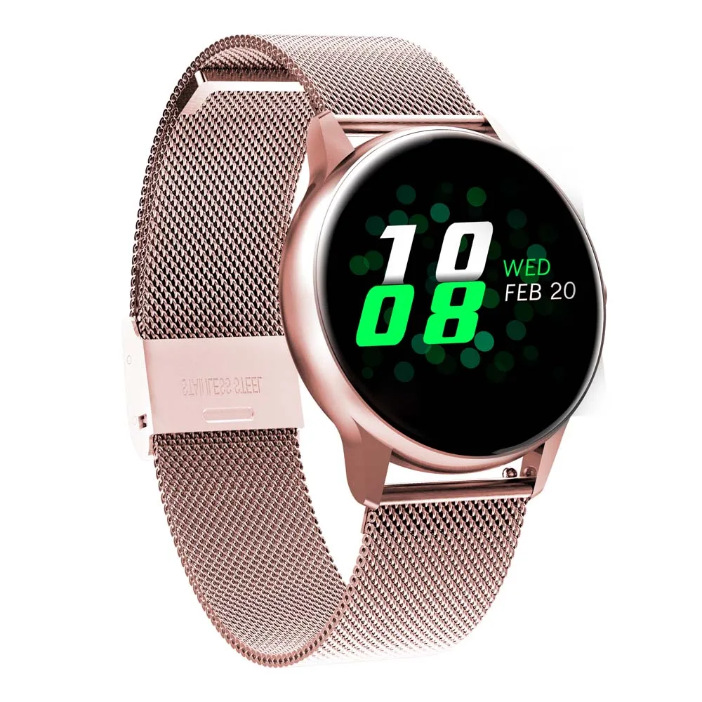 Смарт-часы Для мужчин Для женщин ip68 Водонепроницаемый 24 часа монитор сердечного ритма трек сжигание калорий сканер кода оплатить Для мужчин t Smartwatch PK Uwatch2 - Цвет: Pink Steel