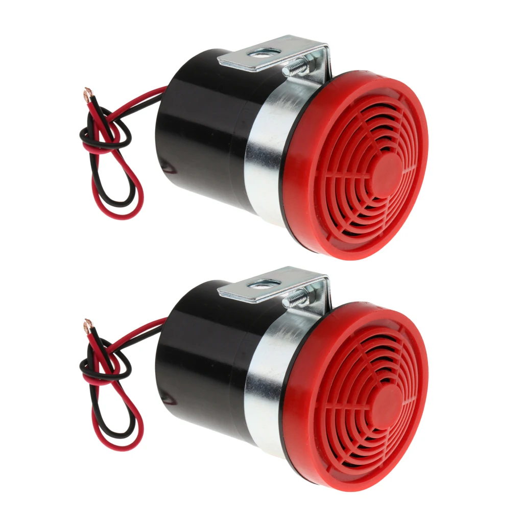 2 Pieces DC 12V/24V Auto Car Backup Reversing Warning Siren Beep Sound Alarms Horns Waterproof Back Up Alarm Horn Red