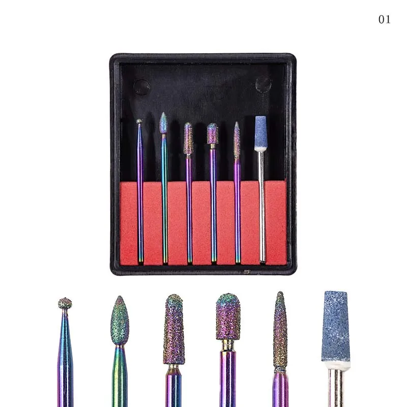 

6pc/set Diamond Nail Drill Bit Ball Burr Electric File Nail Cutter Manicure Drill Bits Nail Clean Tools Drill Accessory kits