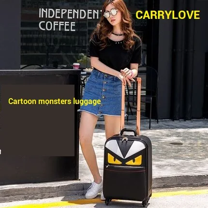 

CARRYLOVE Cartoon monsters luggage series 16/20/24 inch High quality PU Rolling Luggage Spinner brand Travel Suitcase