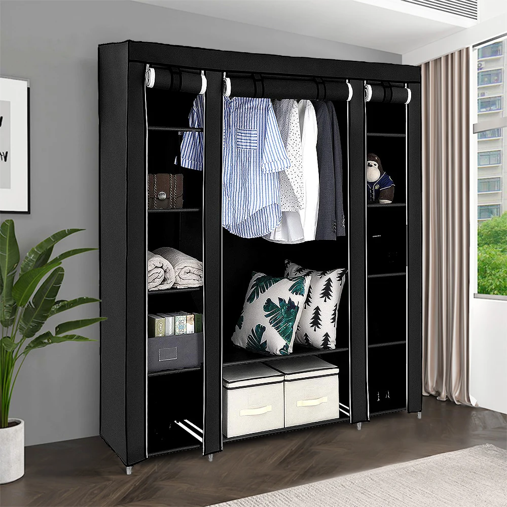 Multipurpose Non-woven Cloth Wardrobe Closet Folding Dustproof Clothing Storage Cabinet Cloth Closet Home Bedroom Furniture HWC Multipurpose Non-woven Cloth Wardrobe Closet Folding Dustproof Clothing Storage Cabinet Cloth Closet Home Bedroom Furniture HWC