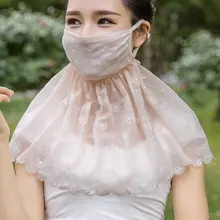 Маска от солнца женская летняя тонкая ультрафиолетовая Защитная Женская дышащая для вождения, от солнца полная маска для лица затенение шеи H3142