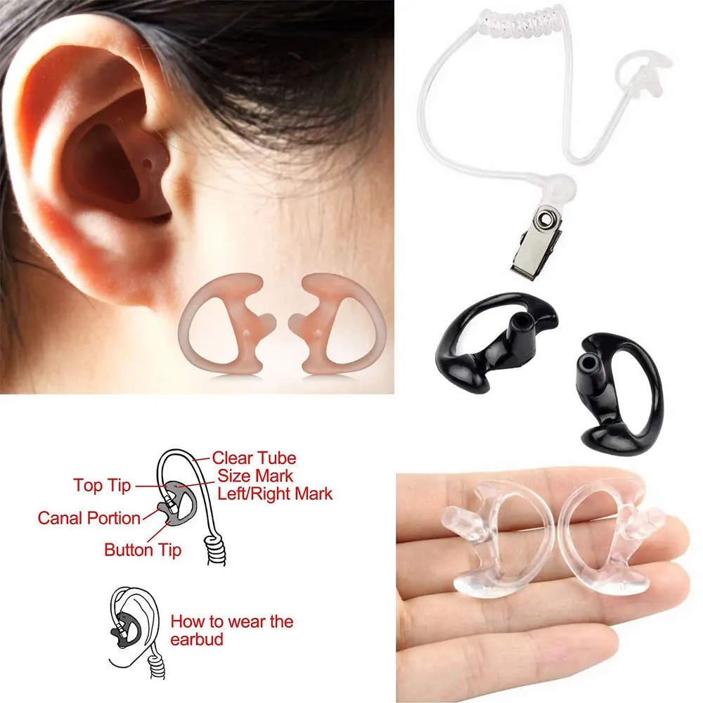Replacement Earbud-Earmold Shaped for Two Way Radios (2)