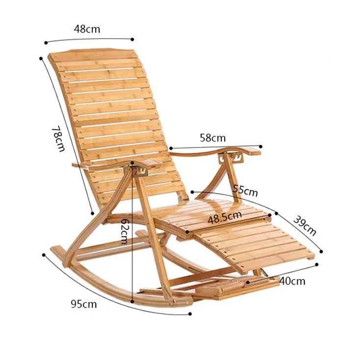 Комфортное расслабляющее бамбуковое кресло-качалка с подставкой для ног дизайн мебель для гостиной для взрослых кресло для отдыха в помещении/на открытом воздухе