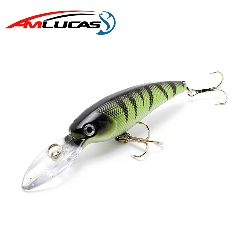 Amlucas Рыболовная Приманка Minnow 10 видов цветов 9 см 7 8g жесткие приманки бас крючок