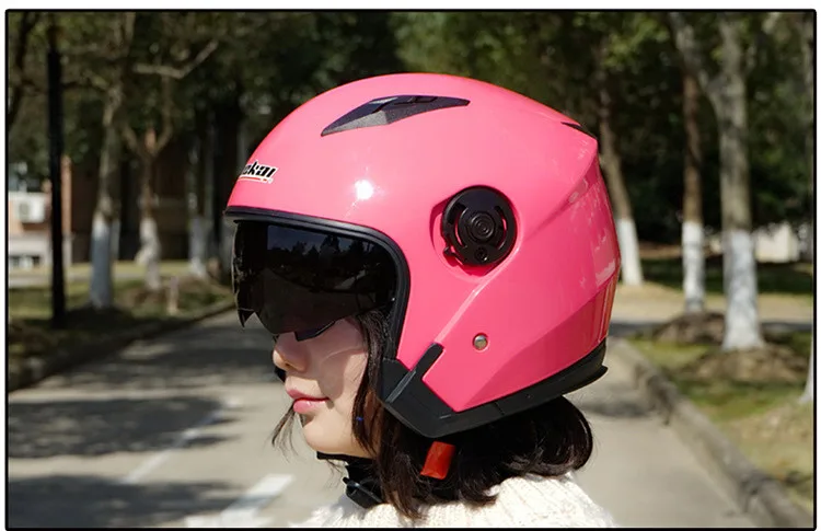 JIEKAI 512 Half Face Flip Up Electronic Motorcycle Hemet With Inner Sun Visor Motorbike Helmets Dual Lens Moto Casque Casco21