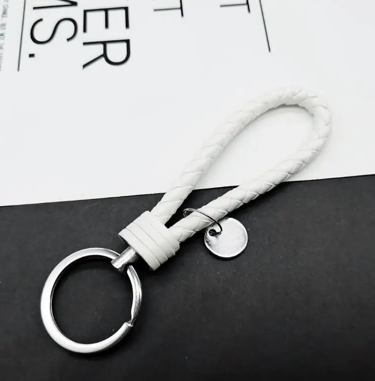 

PU Leather rope Key Ring hand-braided rope DIY bag Pendant car key ring couple key chains