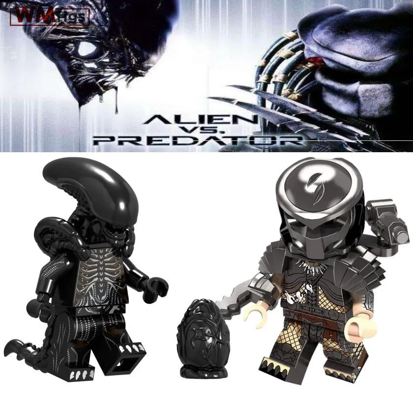 

Single Alien vs Predator Movie Alien Prometheus Ice Monsters Building Block Toys for Children Gift