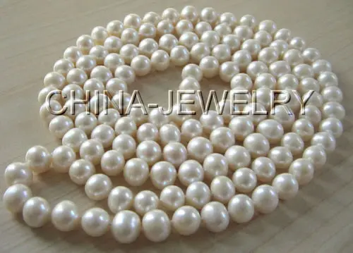 

Beautiful AAA 50" 10mm white round freshwater pearl necklace