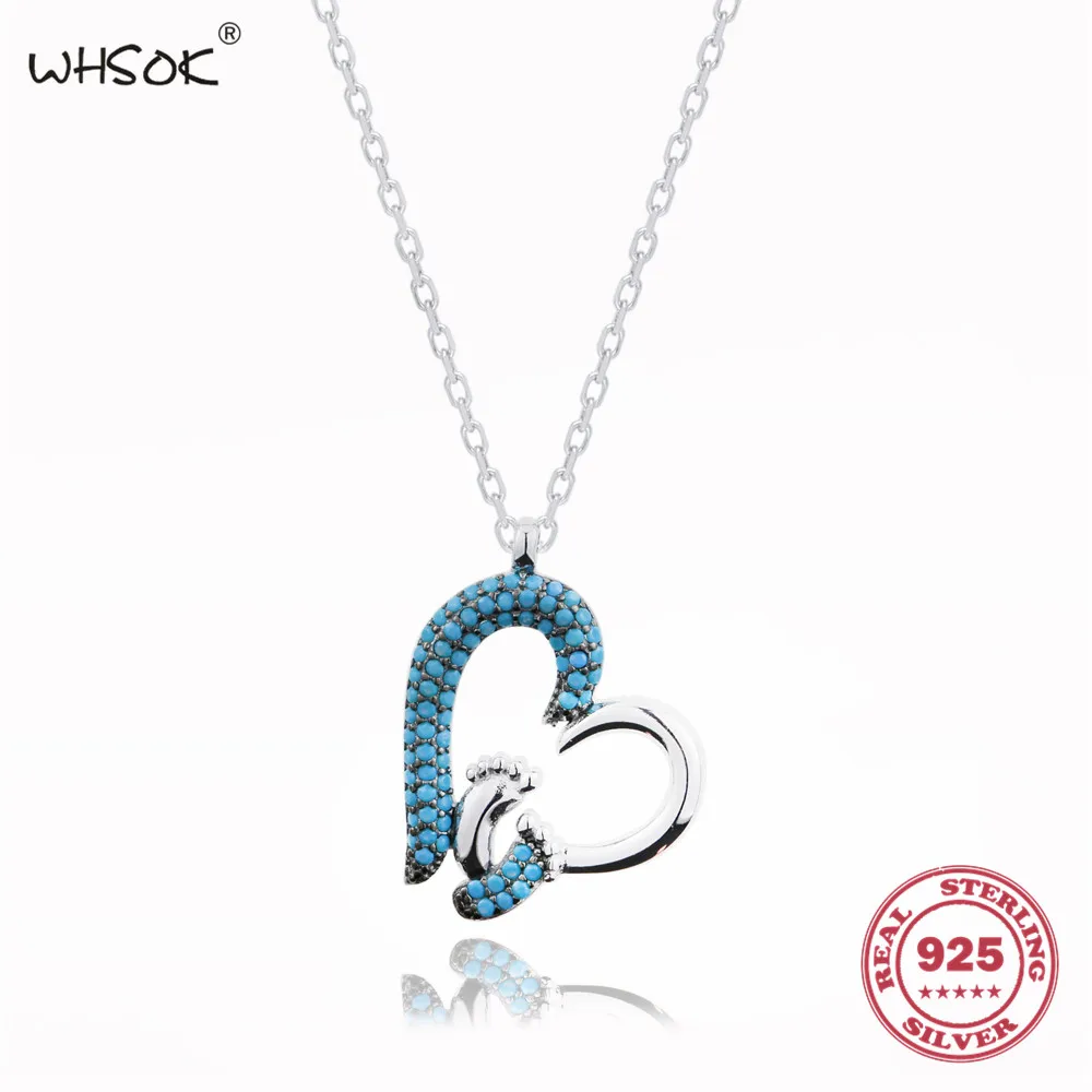 New Arrival 925 Sterling Silver Jewelry Natural Stone Baby Foot Heart
