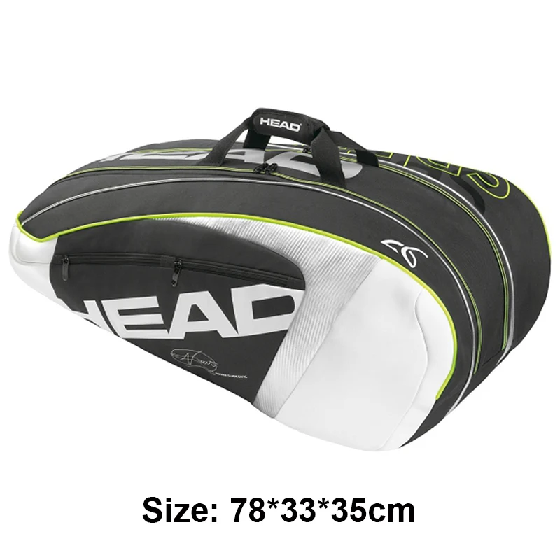 Теннисная сумка для головы, Большой Вместительный рюкзак для бадминтона, сквош, спортивные ракеты для тенниса с сумкой для обуви, можно держать 6-9 ракеток, Мужская большая сумка - Цвет: Черный