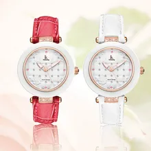 Women s Crystal Girl Quartz Hardlex Watches Genuine Watchband Gold Silver Wristwatch with Gift Box