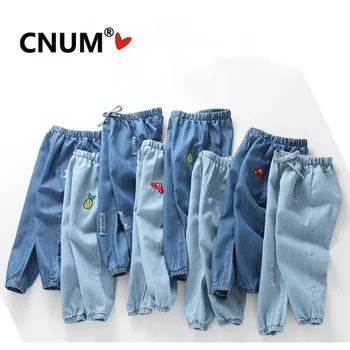 

CNUM Kids Boys Pants Summer Cotton Girls Denim Ripped Jeans Thin Long Trousers Kids Clothes Years Kids Pants