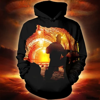 

COAL MINER GOLD 3D HOODIE Hip Hop Fashion Harajuku Hooded Sweatshirt