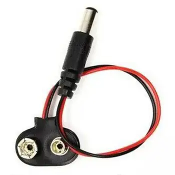 

Pack of 2 DC Power Plug to 9V Battery Clip Button Connector Adapter DIY Projects Hard Plastic T-type Connector Battery Clips