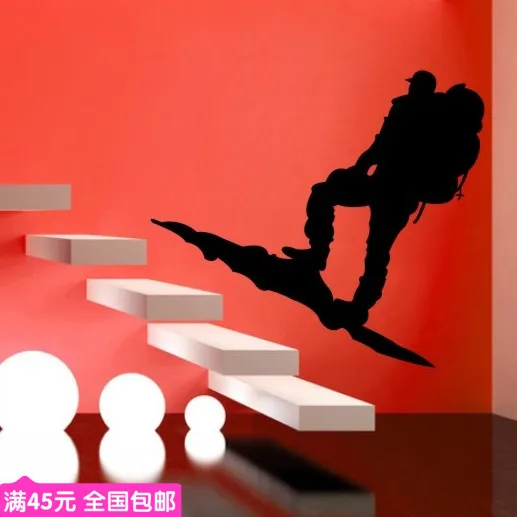 Free Shipping Sports Hiking wall stickers glass decals for pub bar shop