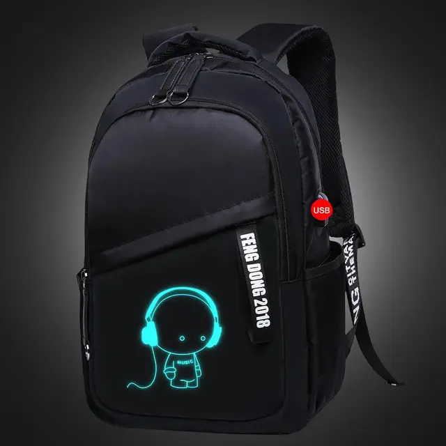 Luminous oxford school bags for teenage boys large backpack for ...