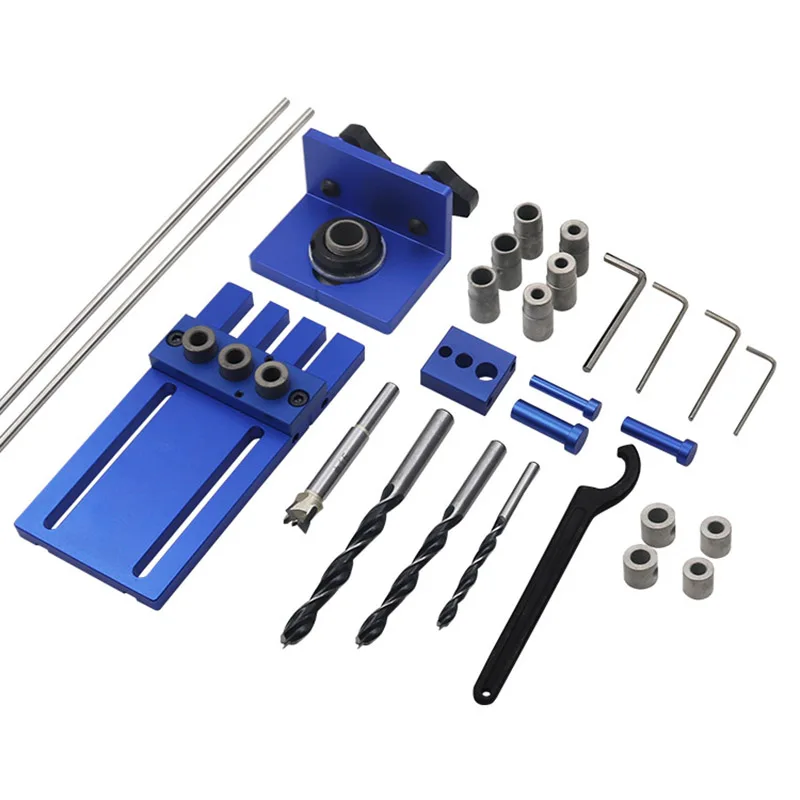

Aluminum Alloy Woodworking tool DIY Woodworking Joinery High Precision Dowel Jigs Kit 3 in 1 Drilling locator drilling guide kit