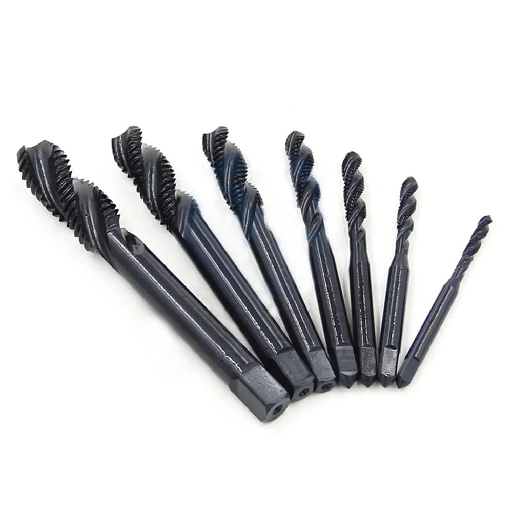 7pcs HSS Nitriding Tap Thread Spiral Screw Drill Wire Tapping Threading