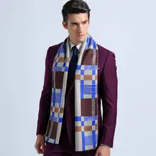 Fashion font b Tartan b font Scarf Men Business Scarves Winter Autumn Cotton Scarf Luxury Brand