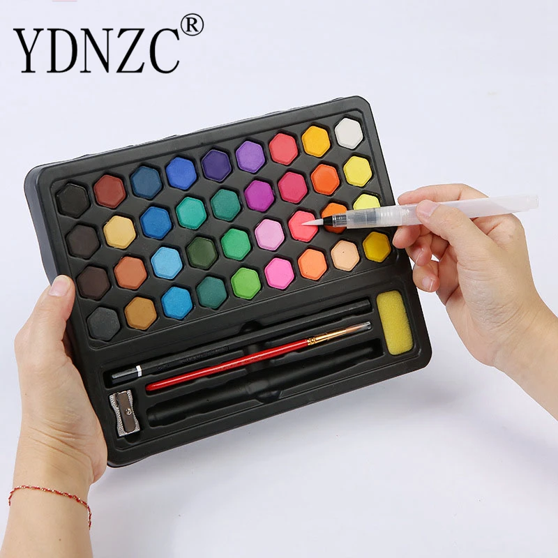 

YDNZC Watercolor Pigment Set 36-color Watercolor Painting Student Hand-painted Portable Painting Set Iron Box art supplies