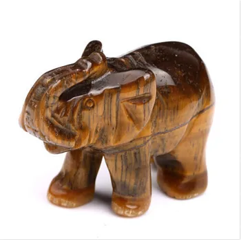 

2 inch Natural Tumbled Tiger Eye Carved Crystal Elephant Crystal Healing Crafts
