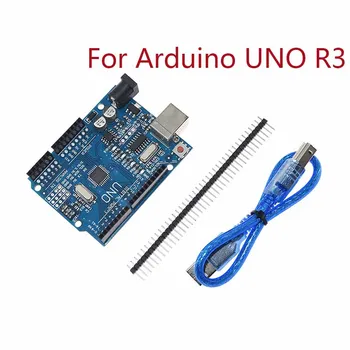 

For Arduino UNO R3 CH340G MEGA328P Chip 16Mhz ATMEGA328P-AU Development Board Integrated Circuits Kit Original Case + USB Cable