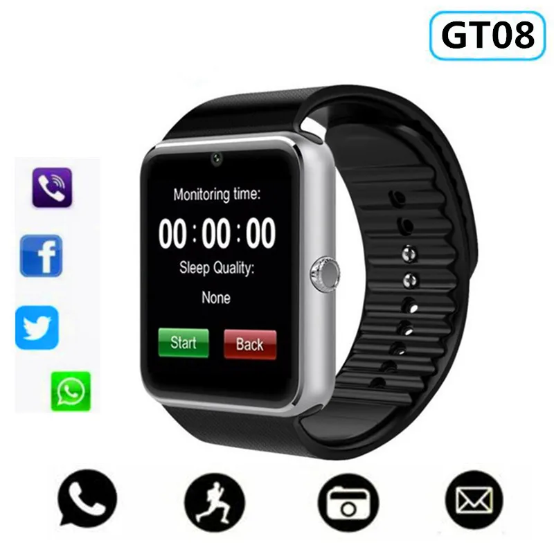 

Bluetooth Sports Smart Watch GT08 Support Music SIM TF Card Connectivity Android Phone PK X6 U8 A1 Q18 DZ09 T8 GV18 Q80 Q50 Q90