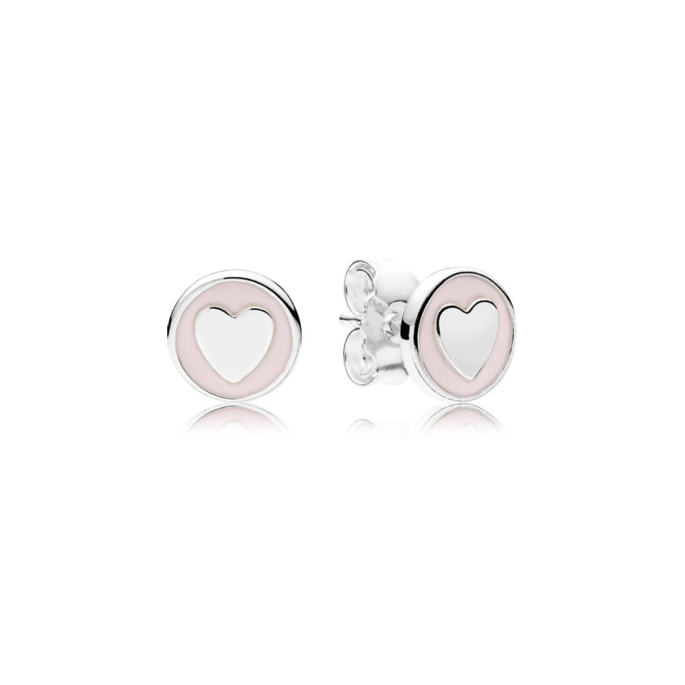 

Real 925 Sterling Silver Shine Sweet Statements Europe Original Stud Earrings For Women Charm Bead Gift DIY Jewelry
