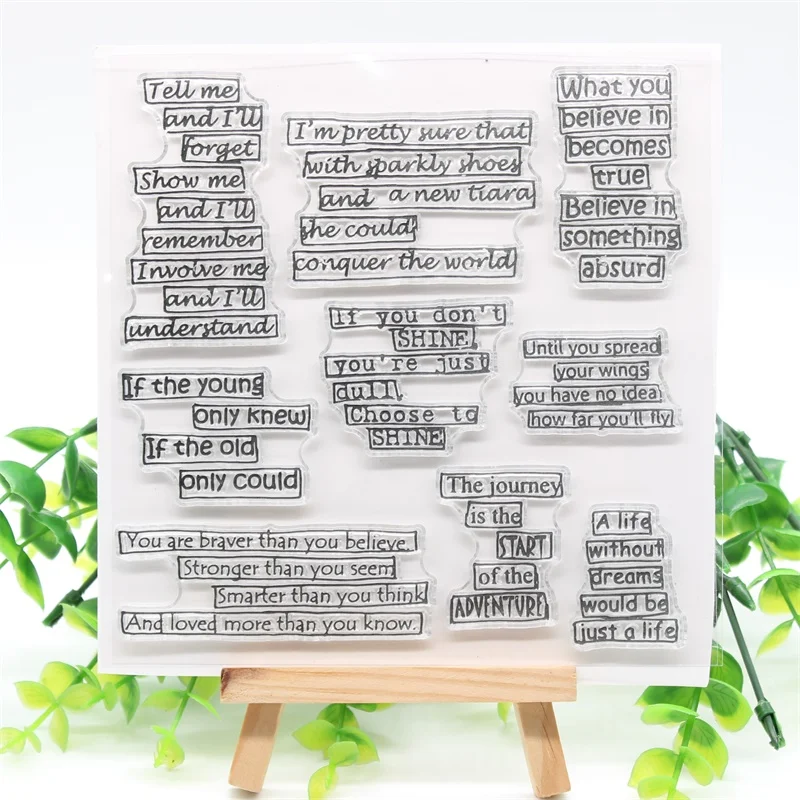 

YPP CRAFT Short Sentence Transparent Clear Silicone Stamps for DIY Scrapbooking/Card Making/Kids Fun Decoration Supplies 385