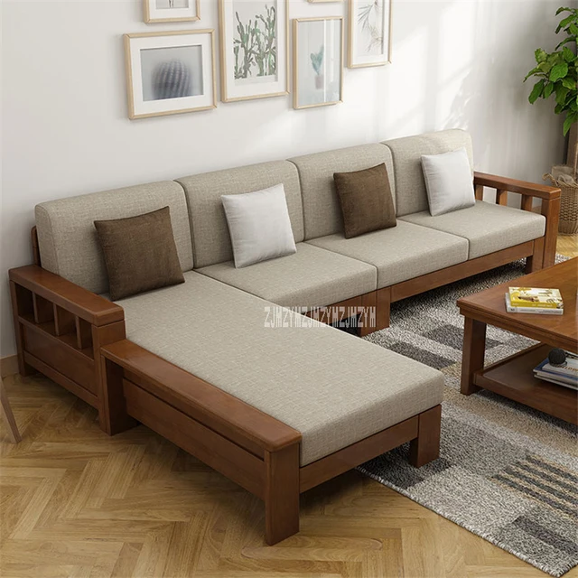 8809 Dual Purpose Home Solid Wood Sectional Recliner Couch