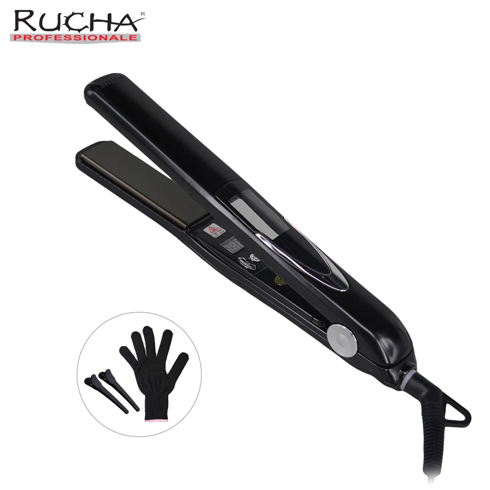 RUCHA Sloshing Professional Titanium Hair Iron Keratin Vibrate Massage Flat Iron 470F Fast Heating Hair Straightener