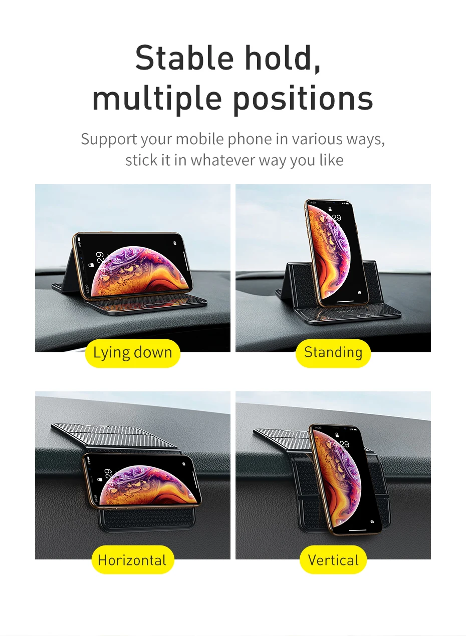 mobile grip holder Baseus Foldable Car Phone Holder For iPhone Sumsung Xiaomi Wall Sticker Magic Holder Nano Rubber Pad Car Mount Holder Stand mobile phone holder
