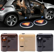 

2PCS Wireless Car Door Welcome Light Logo No Drill Type Badge Lights LED Laser Ghost Shadow Projector Lamp Superman logo light