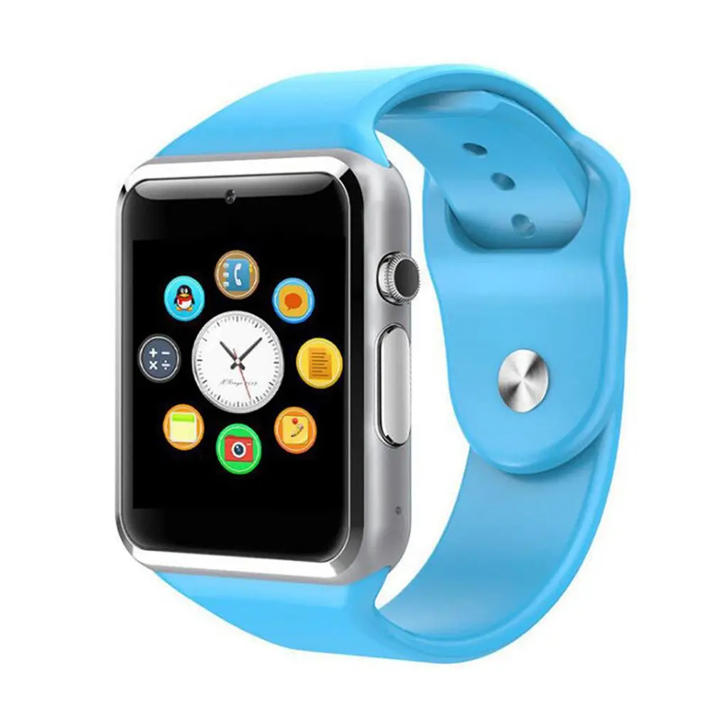 A1 Wristwatch Bluetooth Smart Watch Band Sport Pedometer With Camera Smartwatch For Android Smartphone Russia T15 good than DZ09 - Цвет: blue