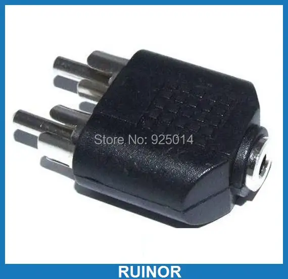 

50PCS 3.5MM Female to 2 Male RCA socket Audio Splitter Converter Video audio