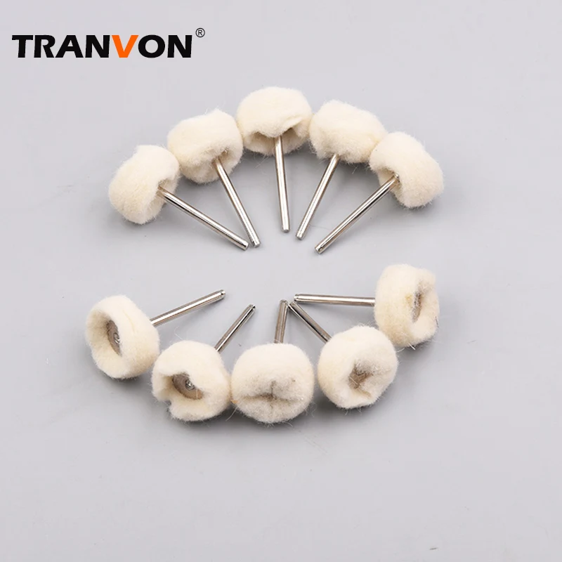 Tranvon 10Pcs Wool cashmere grinding head Wool Polishing head Buffing