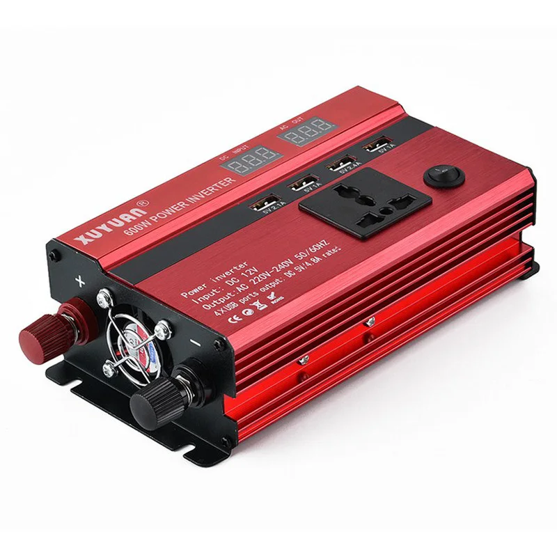 12v DC AC Power Inverter Dual Display Peak Power 600W Inverter Car Charger Adapter Converter Modified Sine Car Power Inverter (12)