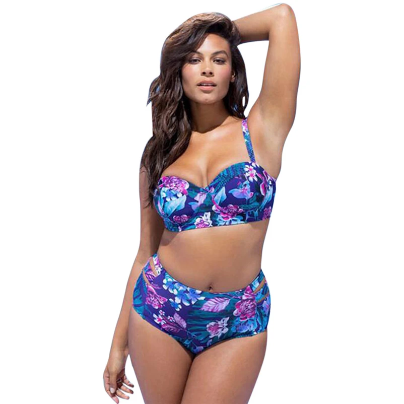 

Large Size Striped Patchwork Women Push up Swimsuits Bikini set Sexy Retro Swimwear Female Bandage Biquini Bather #4JN21